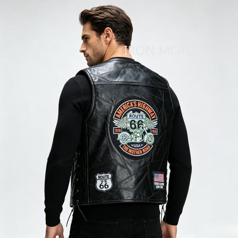 سترة جلدية كبيرة للدراجات النا - مراجعة Leather Motorcycle Jacket Biker وسعره