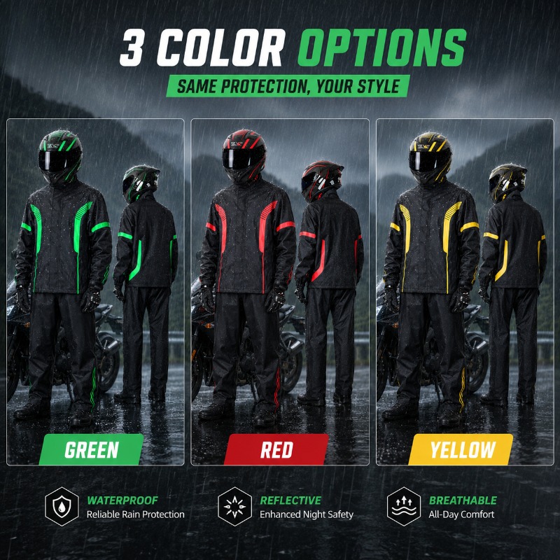 بدلة واقية من المطر للدراجات ا - مراجعة Motorcycle Riding Jacket Waterproof وسعره