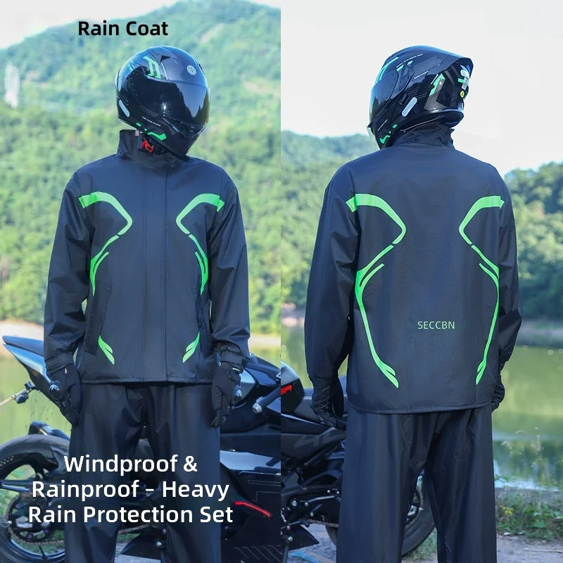 بدلة واقية من المطر للدراجات ا - مراجعة Motorcycle Rain Suit 2 Piece وسعره