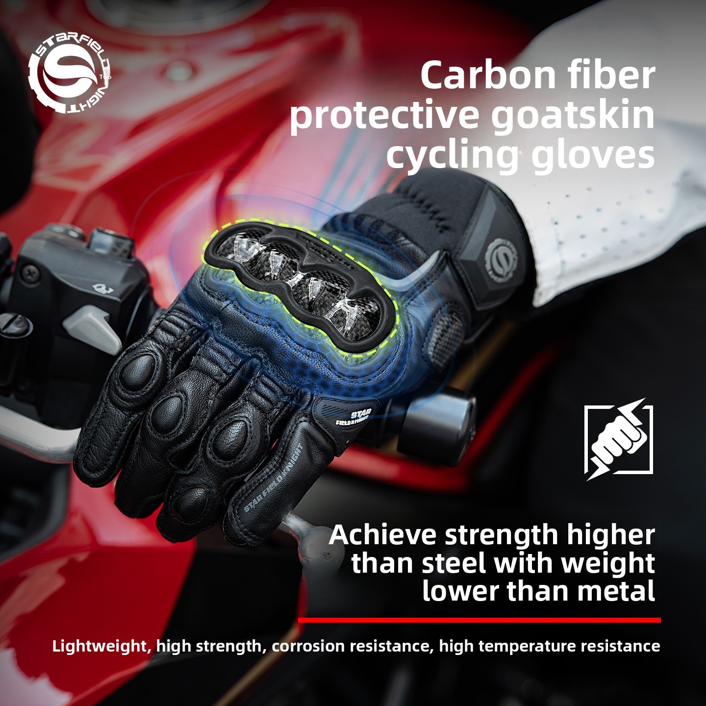 قفازات ركوب الدراجات النارية م - مراجعة Motorcycle Gloves Leather Knuckle وسعره