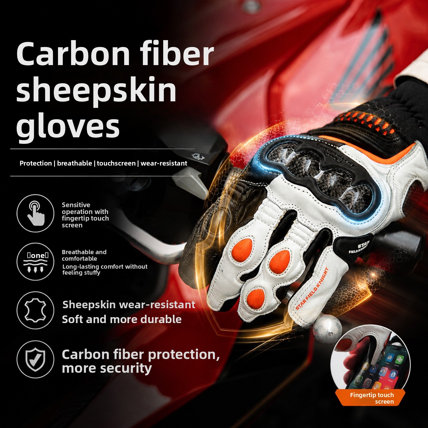 قفازات ركوب الدراجات النارية م - مراجعة Motorcycle Gloves Leather Knuckle وسعره