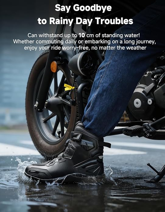 أحذية ركوب الدراجات النارية مق - مراجعة Motorcycle Boots Waterproof Riding وسعره