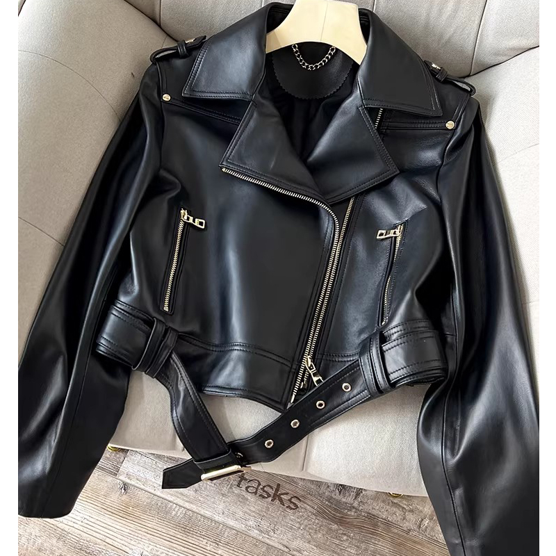 جاكيتات نسائية عالية الجودة من - مراجعة Leather Motorcycle Jacket Biker وسعره