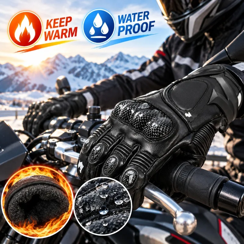 قفازات ركوب الدراجات النارية ا - مراجعة Motorcycle Gloves Leather Knuckle وسعره