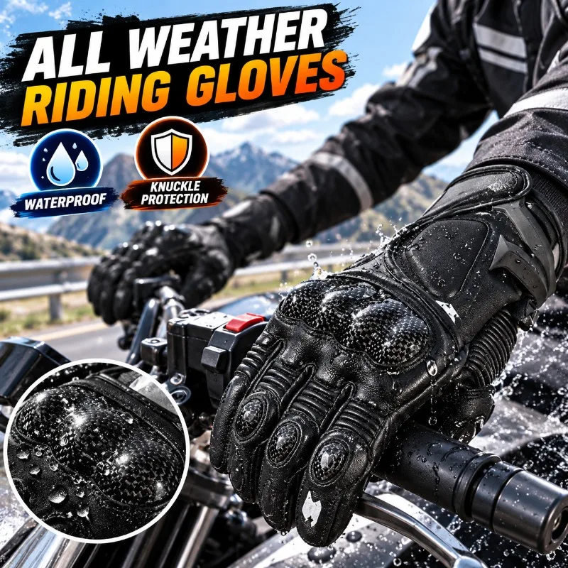 قفازات ركوب الدراجات النارية ا - مراجعة Motorcycle Gloves Leather Knuckle وسعره