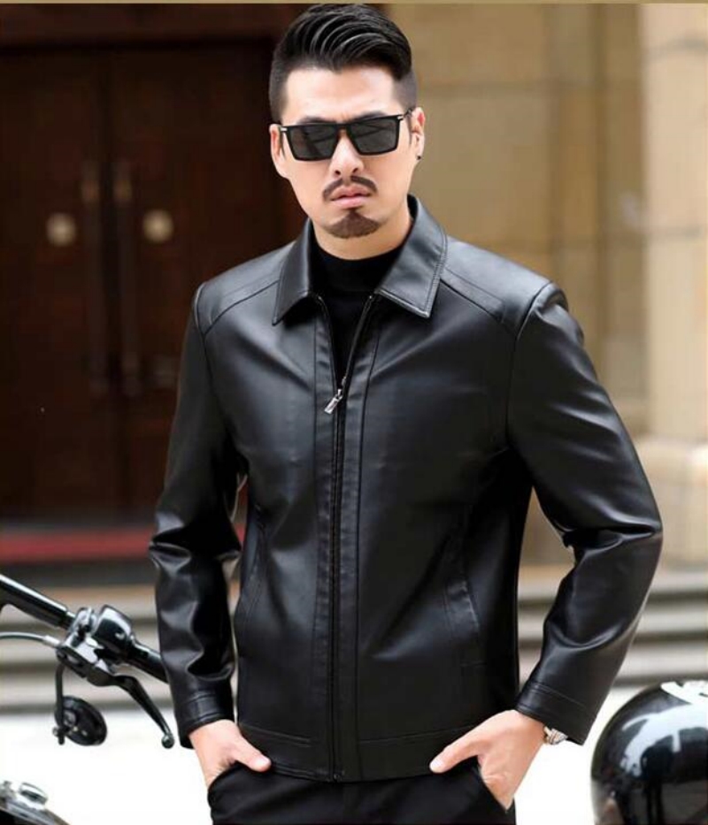 الرجال سترة جلدية حقيقية للدرا - مراجعة Leather Motorcycle Jacket Biker وسعره