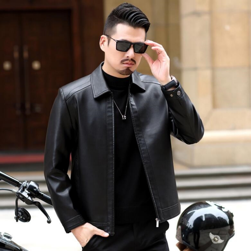 الرجال سترة جلدية حقيقية للدرا - مراجعة Leather Motorcycle Jacket Biker وسعره