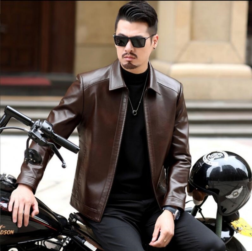 الرجال سترة جلدية حقيقية للدرا - مراجعة Leather Motorcycle Jacket Biker وسعره