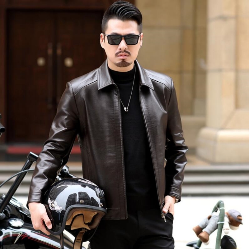 الرجال سترة جلدية حقيقية للدرا - مراجعة Leather Motorcycle Jacket Biker وسعره
