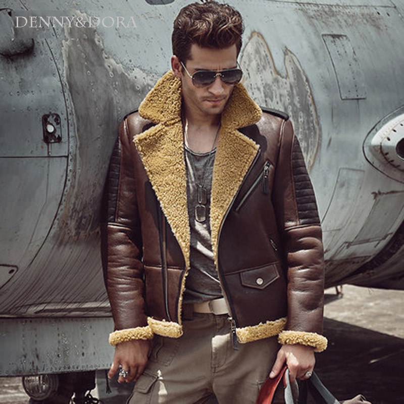 معطف رجالي قصير من جلد الغنم B - مراجعة Leather Motorcycle Jacket Biker وسعره