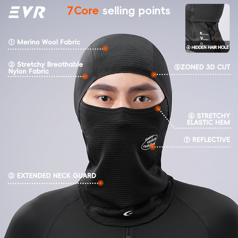 قناع وجه شتوي من الصوف من إي ف - مراجعة Motorcycle Neck Gaiter Balaclava وسعره